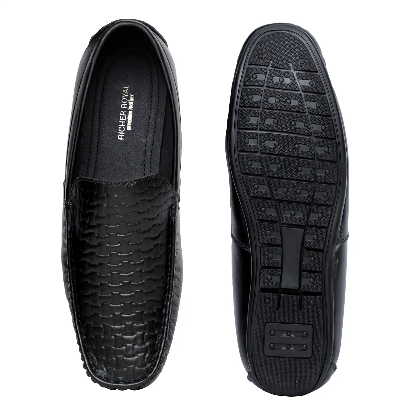 Genuine Leather Rattan Loafers for Men