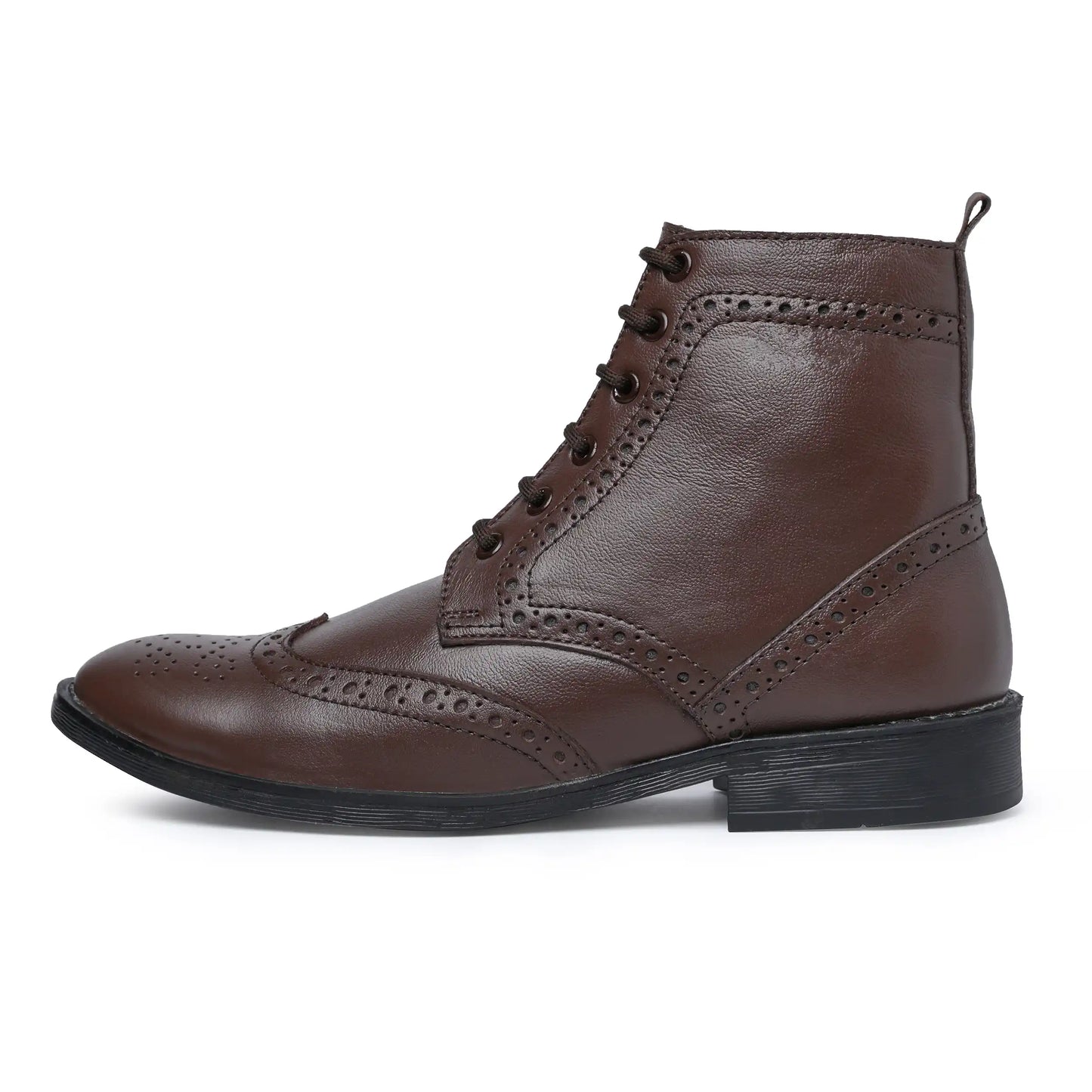 Men Pure Leather Brogue Boots