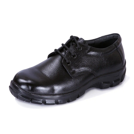 Men Industrial Lace Up Pure Leather Safety Shoes