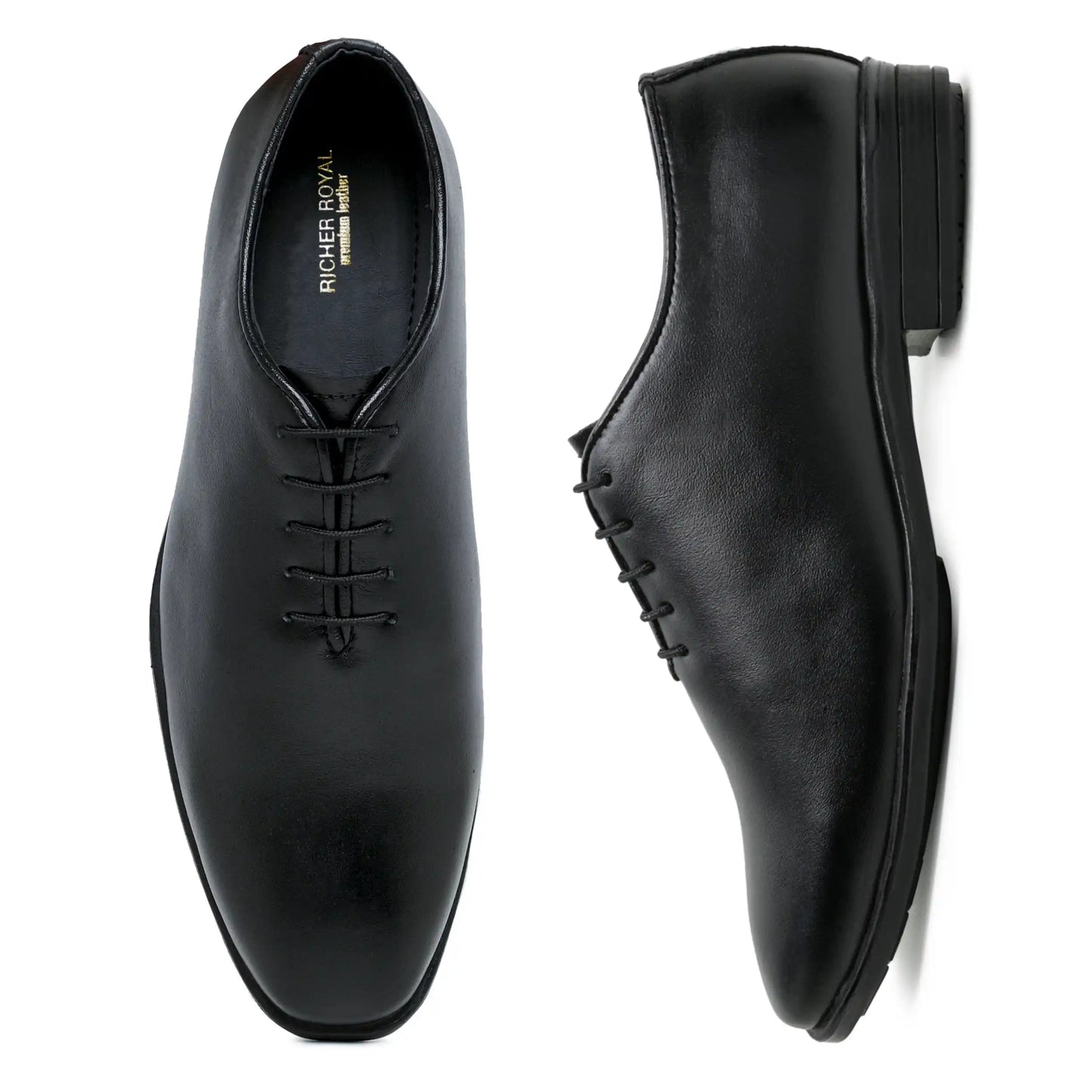 Black Wholecut Oxford Pure Leather Shoes